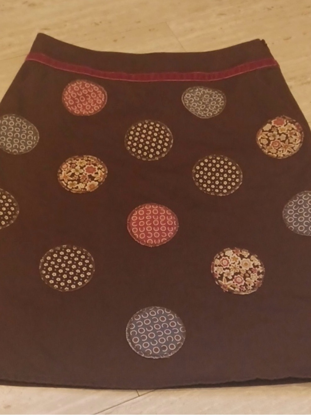 Boden Brown Circle Pattern Skirt - UK 10/US 6